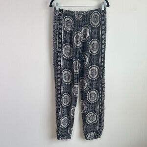 Lotus And Luna Handmade Womens M High Stretch Waist Boho Resort Yoga Harem Pants